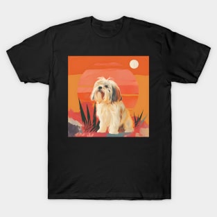 Lhasa Apso in 70's T-Shirt